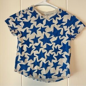 Hanna Andersson Blue Star Print Tee size youth 6/7 cotton